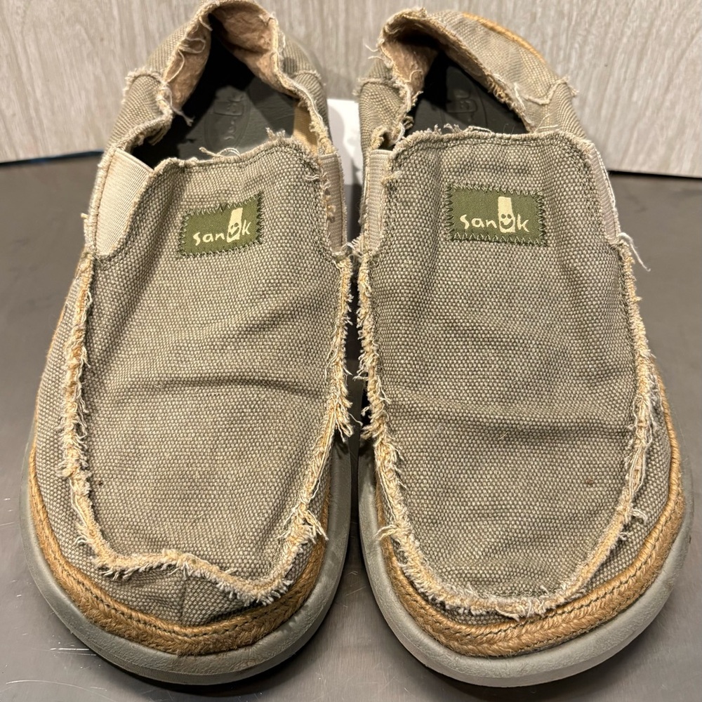 Sanuk Canvas Slip-On Shoes - Taupe